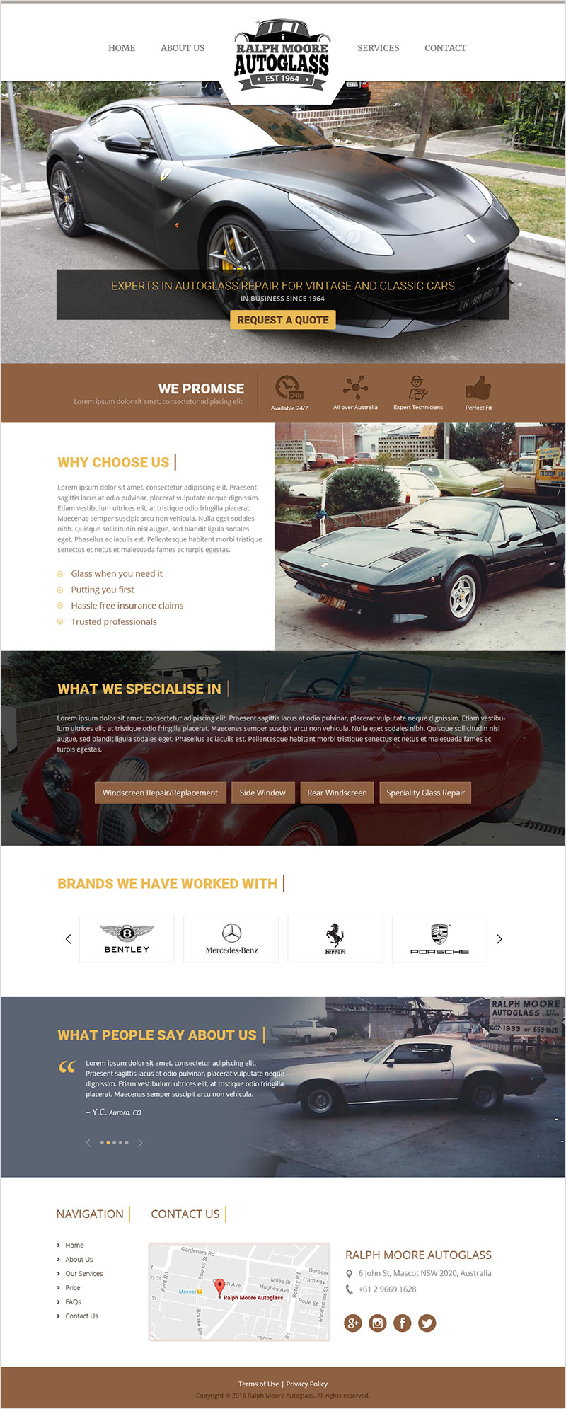 Ralph Moore Auto Glass - Website Design